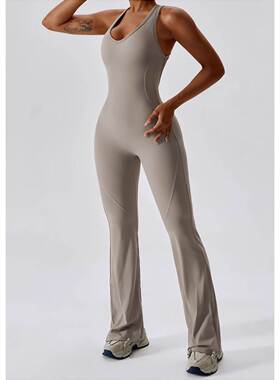 健身提臀收腹微喇连体裤女Fitness Hip Lift Micro Pull Jumpsuit