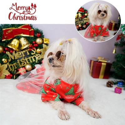 Dog Dress Printed Skirt Christmas Costume Festival Cosplay C