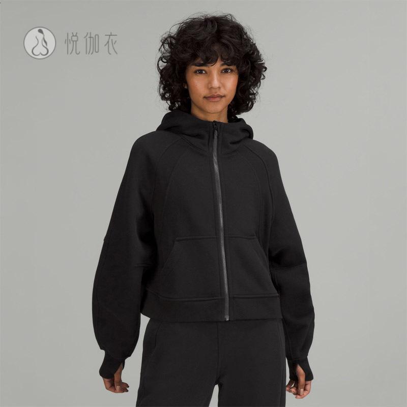 秋季新款训练短款休闲女士拉链开衫连帽卫衣宽松款冬外套运动户外