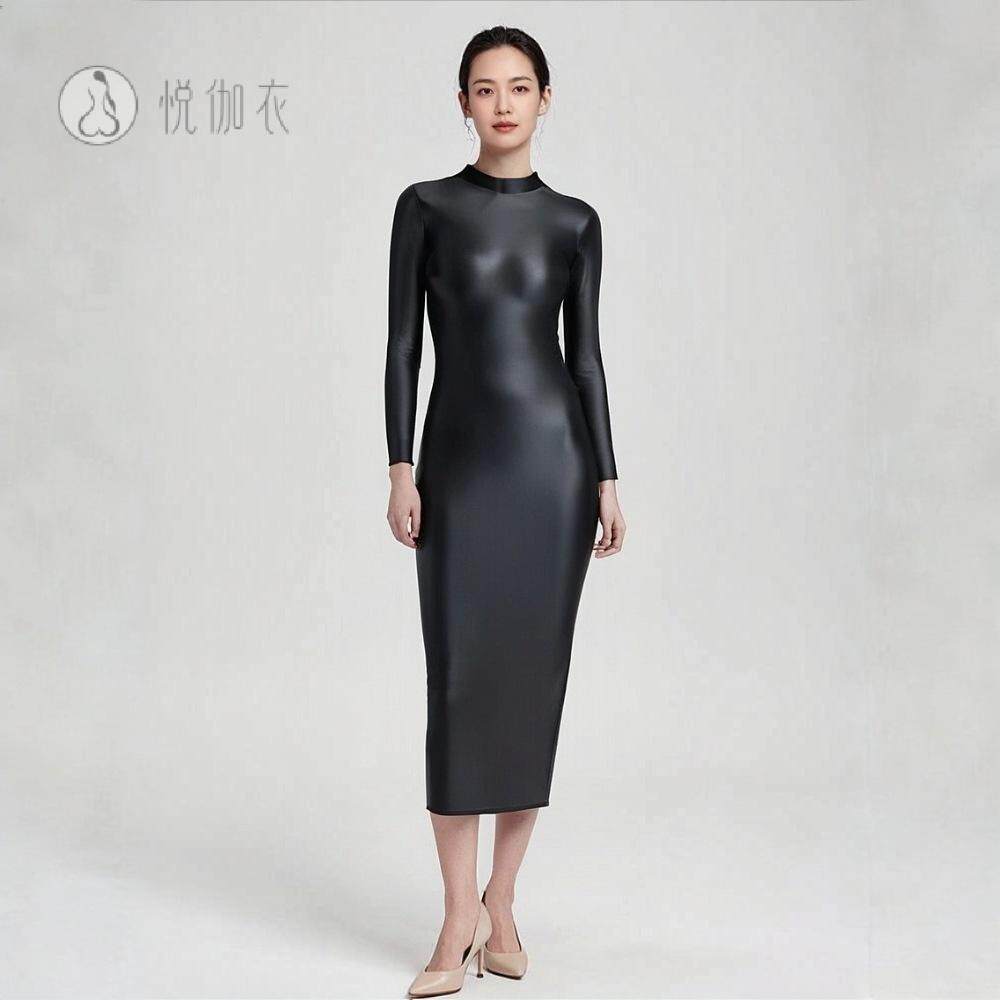 瑜伽服女高领长袖包臀一步裙|