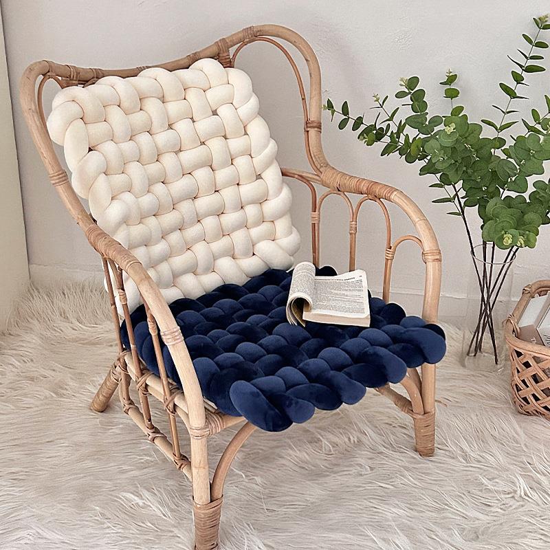 ins风网红简约柔软家居客厅沙发靠枕床头靠垫手工编织榻榻米坐垫