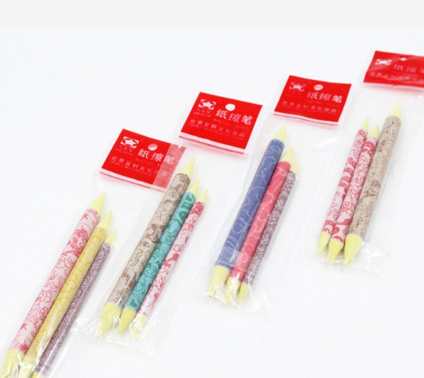 素描纸擦笔3支装彩色杆大中小号宣纸擦笔绘画用笔涂抹纸笔一包3支