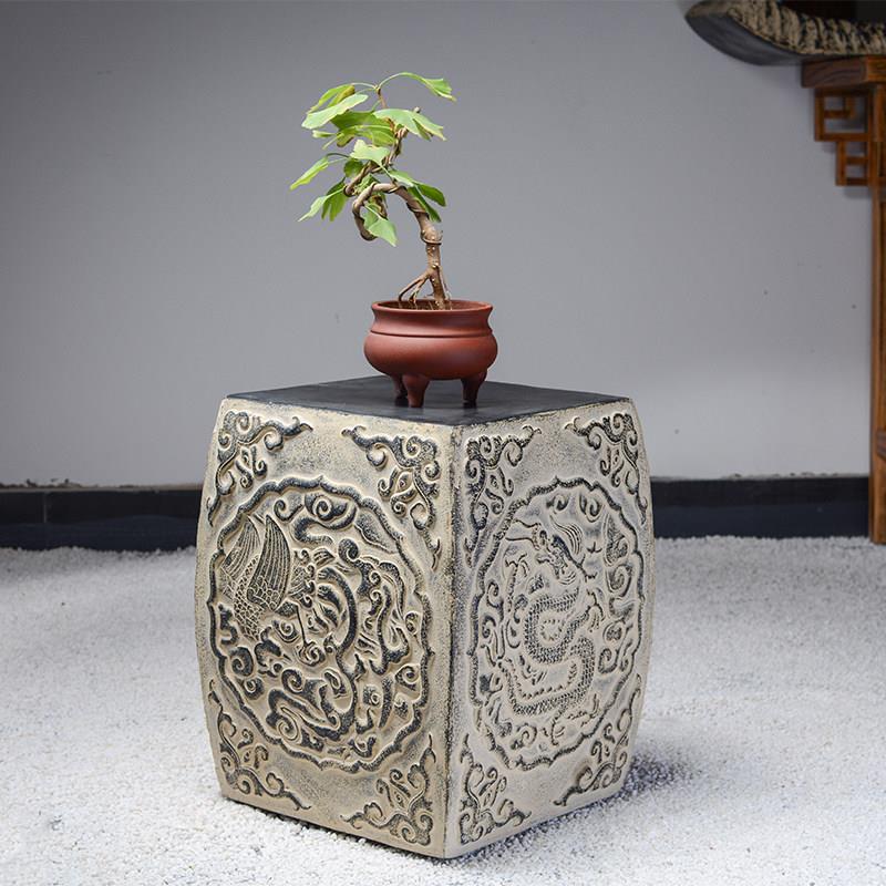 仿石方门墩老旧人造石墩子底座庭院户外门口石台石鼓摆件石凳单个