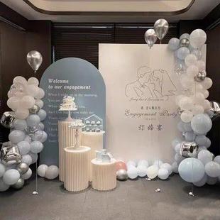 饰场景布置留影区背景墙kt板仪式 中国风订婚宴结婚婚房气球装 用品