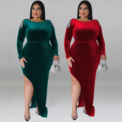 Plus size women autumn casual loose party prom dinner dress