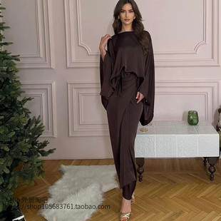 sleeve Bat top and set 欧美风蝙蝠袖 skirt 不规则上衣半身裙套装