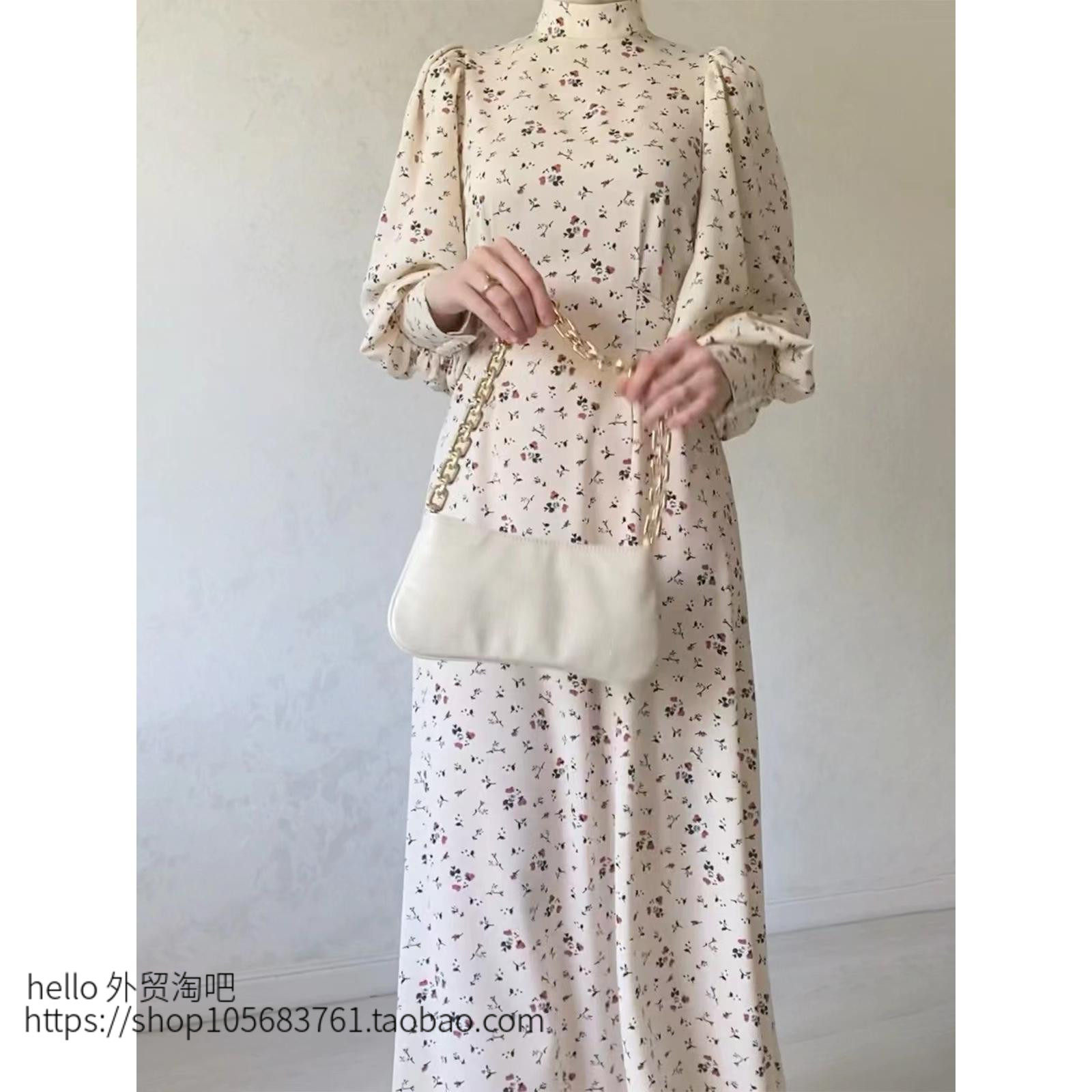 欧美风新款宽松系带碎花