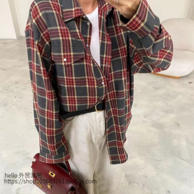 欧美风复古潮流百搭格纹