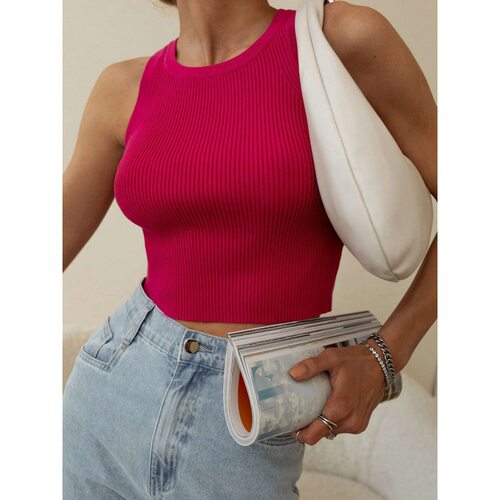 ribbed vest women's knitted top short vest