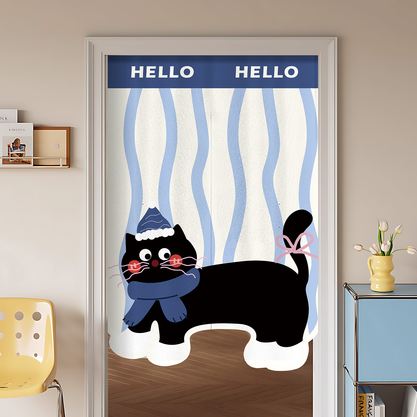 卡通门帘儿童房遮挡帘