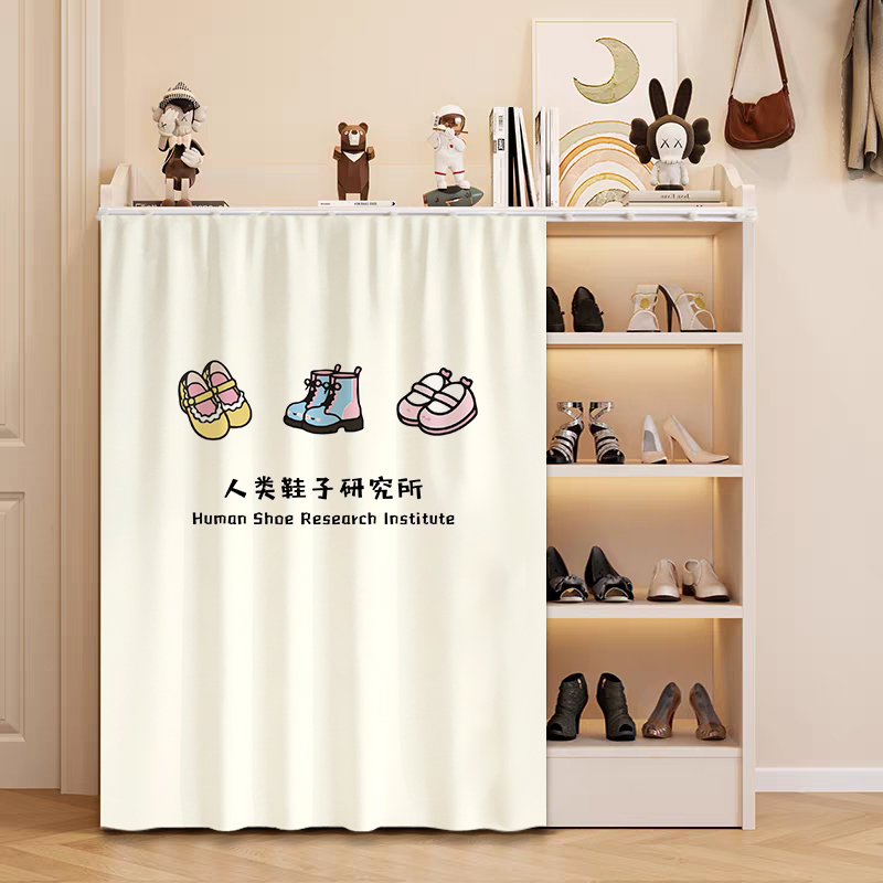 柜帘免打孔遮挡杂物橱柜防尘门帘