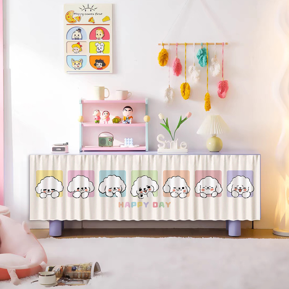 卡通可爱柜子遮挡电视柜遮丑帘