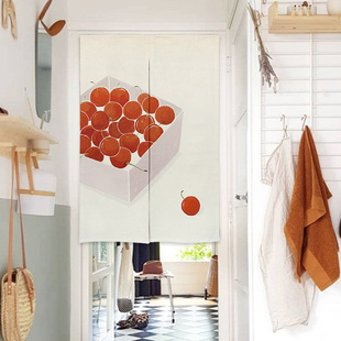 北欧小清新厨房门帘布艺半帘遮挡布短帘子防油烟家用隔断帘定制