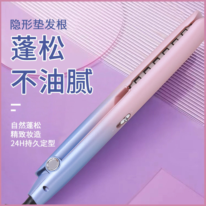跨境新蓬松夹板迷你电夹板烫发器便携小卷发棒头发发根蓬松熨板