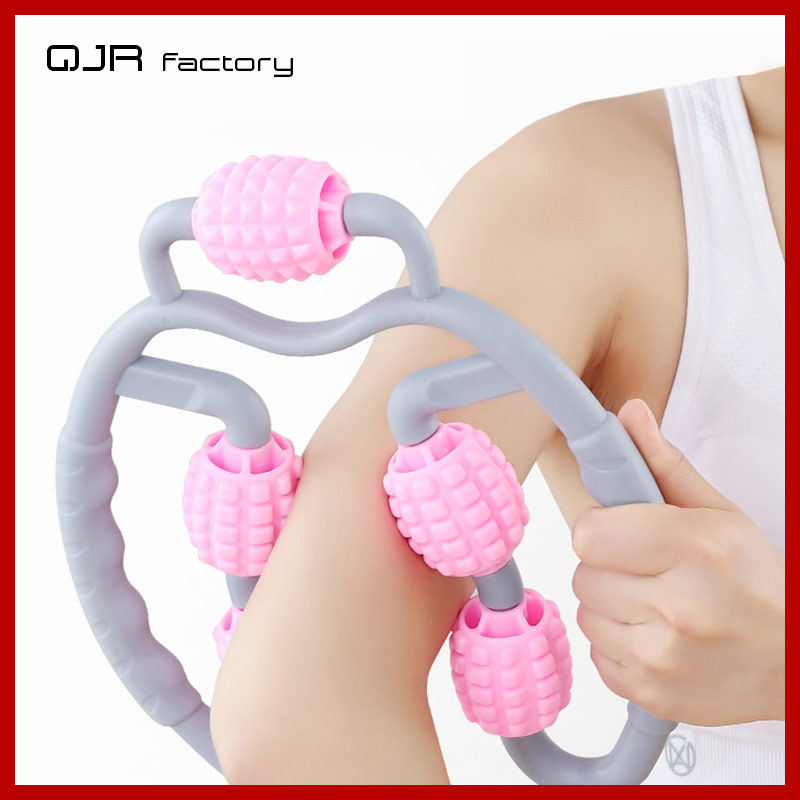 瑜伽美腿神器肌肉放松消夹腿滚珠环形按器肌肉型美小腿棒滚轮