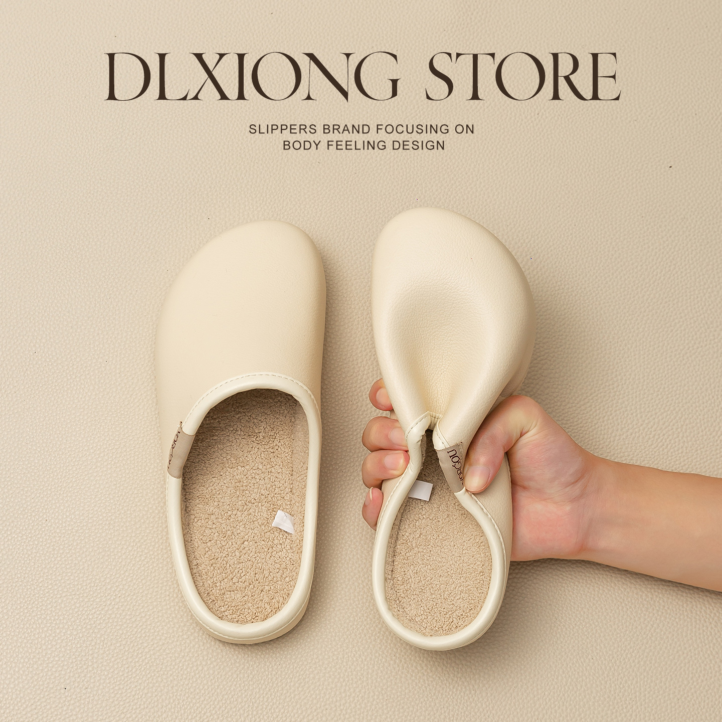 2025新款防水皮纹壳子棉拖鞋秋冬季女加绒保暖男室内家居地板抗菌