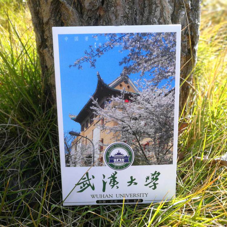 中国名校风光武汉大学风景明信片小清新励志开学毕业纪念品盒装36张