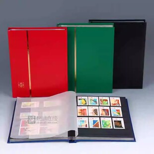 德国灯塔32页A5硬皮黑底大容量集邮册进口粮票邮票收藏册年册空册