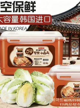 韩国进口泡菜盒ROICHEN真空密封大容量除味压板炭盒保鲜盒储物盒