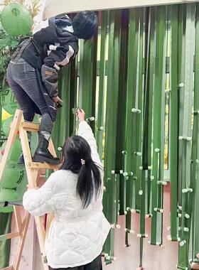 元旦新年丝系带挂吊饰店铺商场橱窗diy场景布置装饰节日气氛美陈