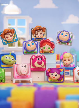 MORSTORM迪士尼玩具总动员电视机叠叠乐系列手办盲盒巴斯光年礼物