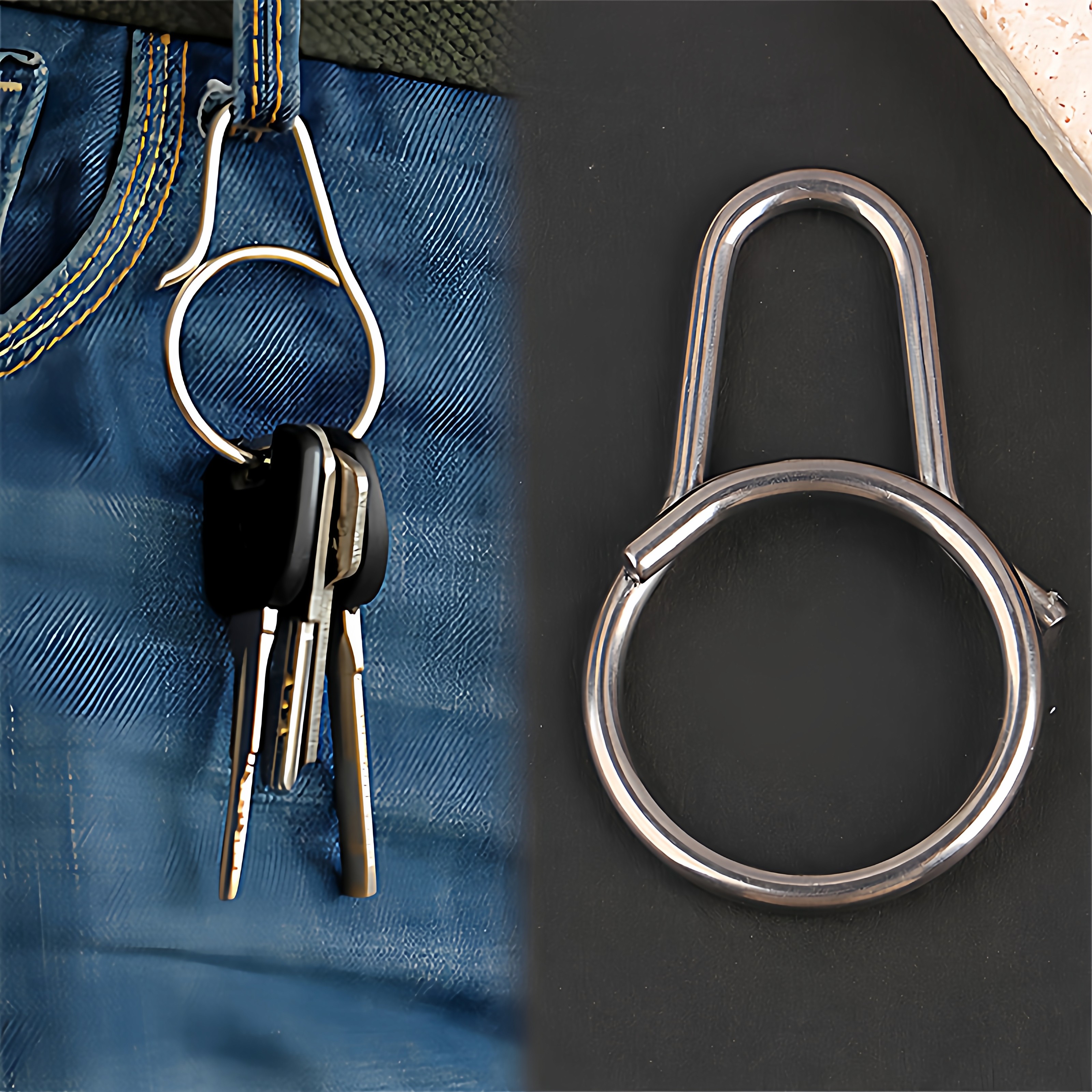 一体快拆式钛合金钥匙扣创意手工匙圈男士腰挂便携简约挂扣钥匙圈