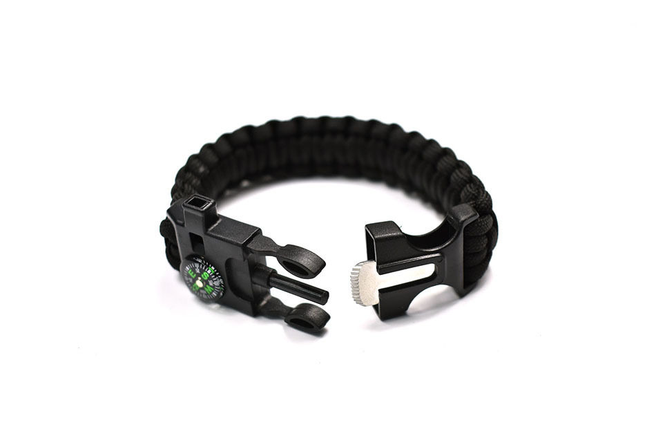 야외 배낭 액세서리 다기능 나침반 ??플린트 휘슬 버클 비상 플린트 PARACORD 팔찌 버클