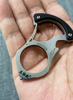 三刃木不锈钢多功能钥匙扣圈随身应急钨钢破窗锥便携开瓶器挂扣