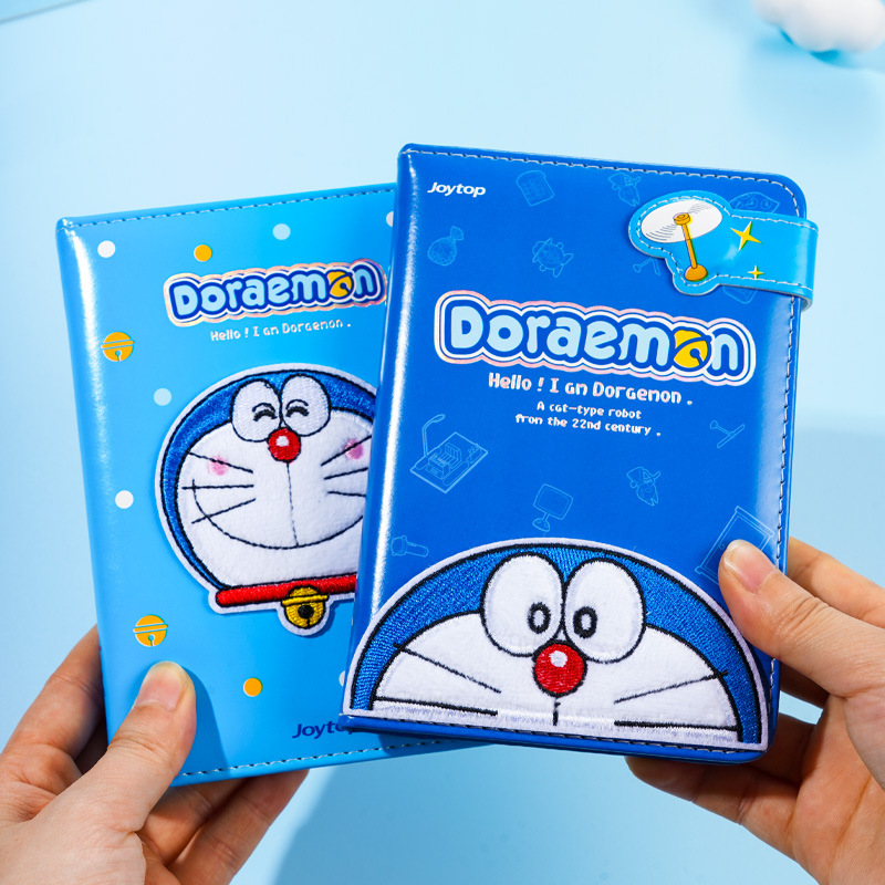 多啦A梦刺绣磁扣彩色内页手账本