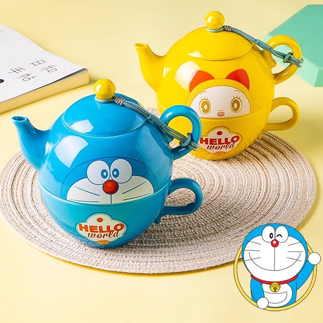 多啦A梦一壶一杯陶瓷泡茶杯套装