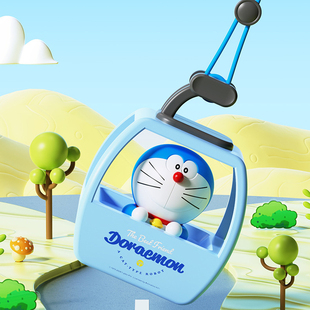 多啦A梦车挂香氛后视镜车载挂件饰品缆车造型 叮当家用香薰除异味