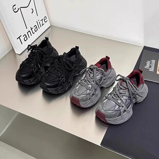 复古老爹鞋女款显脚小2026新款厚底增高百搭小众休闲运动鞋潮