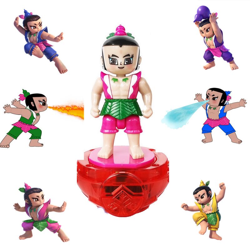 正版如意葫芦娃劲变葫芦王金刚七兄弟可变形套装新款合体人偶玩具