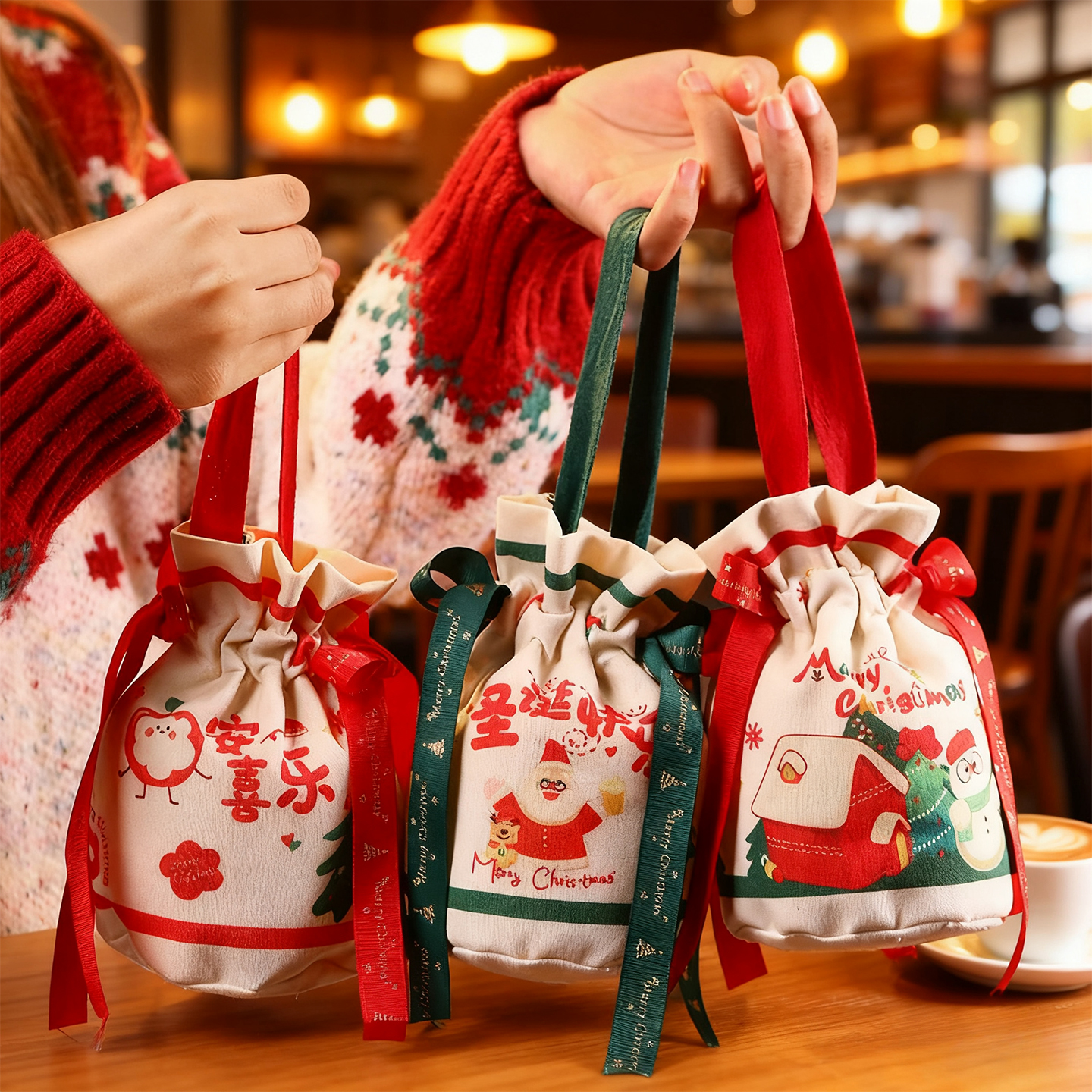 圣诞节平安夜苹果袋创意包装礼盒