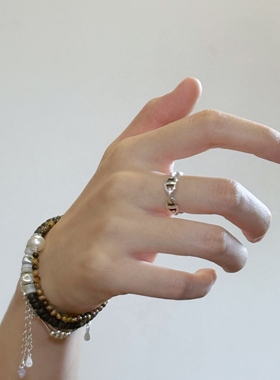 S925纯银《序列猪鼻子》小众设计感高级轻奢简约百搭时尚个性戒指