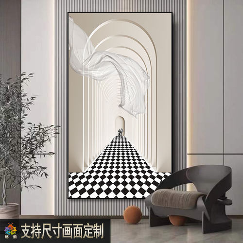 空间延伸感玄关装饰画新款挂画