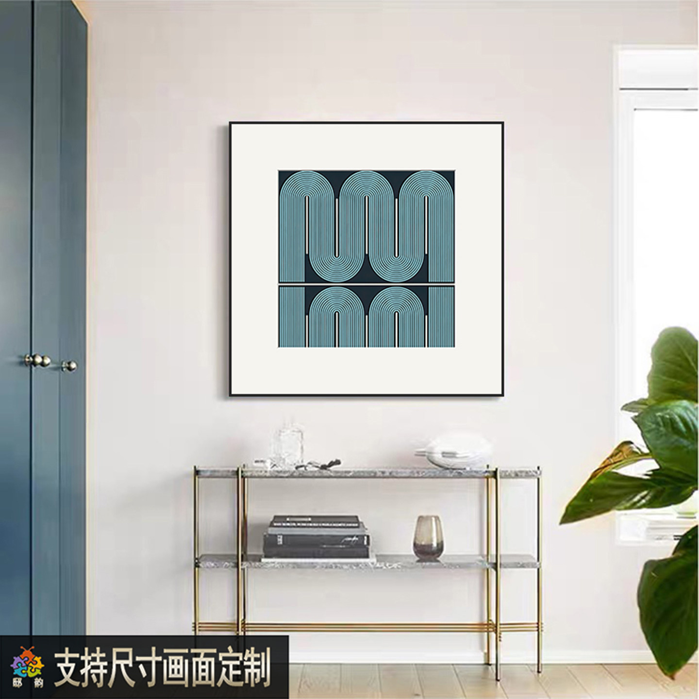 现代简约抽象艺术过道玄关装饰画极简客餐厅挂画酒店卧室床头壁画