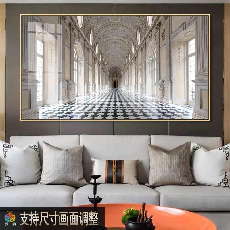 客厅横幅横版装饰画现代轻奢一整幅横向壁画沙发背景墙高级感挂画