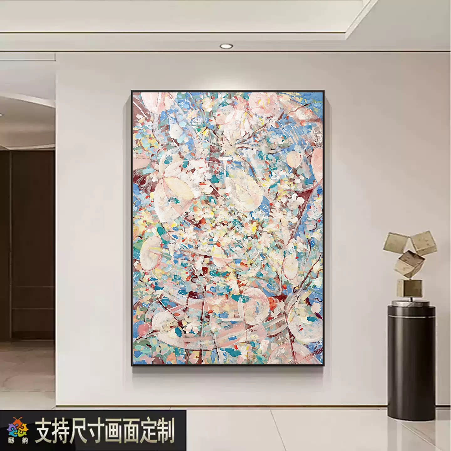 砂岩肌理画新款艺术客厅装饰画高档酒店玄关挂画餐厅简约抽象壁画