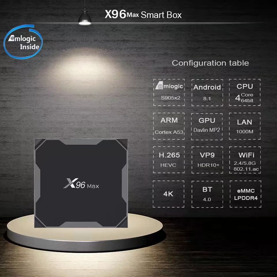 新款X96 MAX电视机顶盒4G/64G S905X2 网络播放器安卓8.1千兆蓝牙|ruв категории видео электрических приборов, сеть HD плеер - от Buy2taobao.com для оказания профессиональной услуги покупки агента Taobao