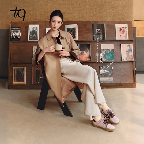 【张艺凡同款】焦糖系列Talitaqoom复古刺绣厚底德训鞋休闲鞋tq女