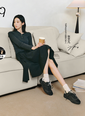 Talitaqoom黑色德训鞋2025秋季新款焦糖刺绣加绒板鞋休闲鞋tq女鞋