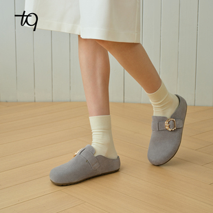钻扣绒面勃肯穆勒拖休闲懒人一脚蹬tq女鞋 Talitaqoom2026夏季 新款