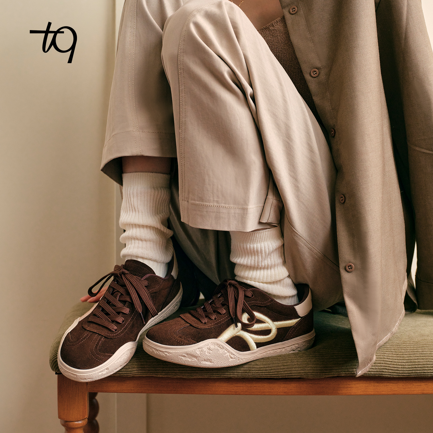 Talitaqoom脏脏鞋2025秋季新款复古反绒德训鞋刺绣板鞋tq女休闲鞋