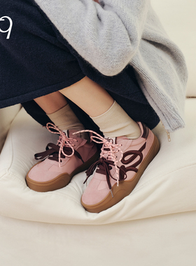 Talitaqoom焦糖系列粉红色德训鞋2025秋季新款复古厚底休闲鞋tq女