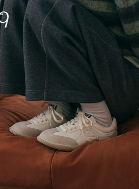 Talitaqoom披萨系列2025秋季新款米白德训鞋百搭轻便休闲鞋tq女鞋