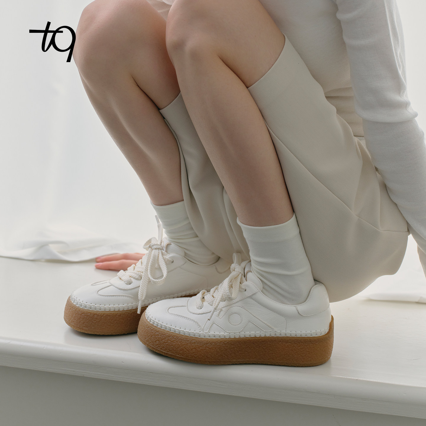 Talitaqoom2026年春季新款撞色百搭小白鞋厚底增高休闲板鞋tq女鞋,女鞋,休闲板鞋,淘宝优惠券,粉丝福利购,淘宝优惠卷