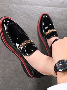 英伦皮鞋男透气商务正装男鞋夏新款男士一脚蹬孟克鞋休闲百搭潮鞋