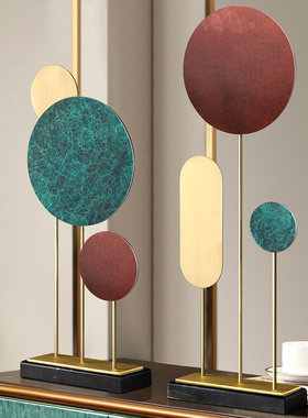 轻奢摆件客厅电视柜玄关柜酒柜办公室北欧创意艺术家居装饰品铜材