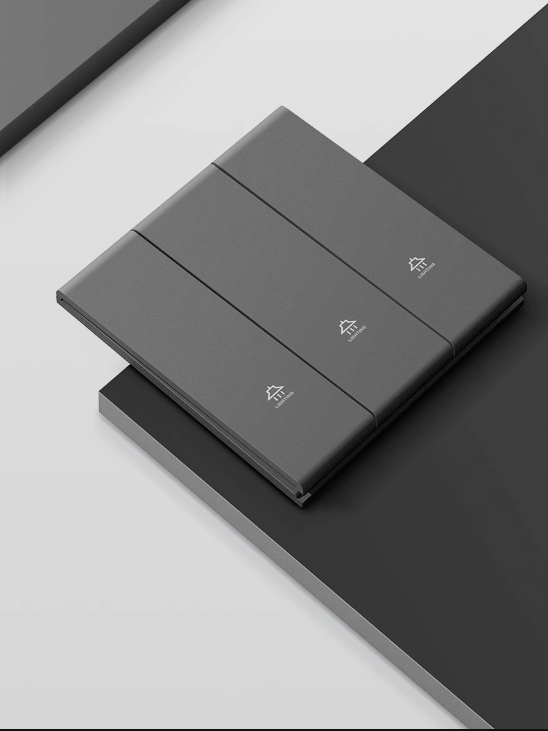 森超肤感灰色开关插座面板86型双控墙壁五孔插座开关轻奢家用